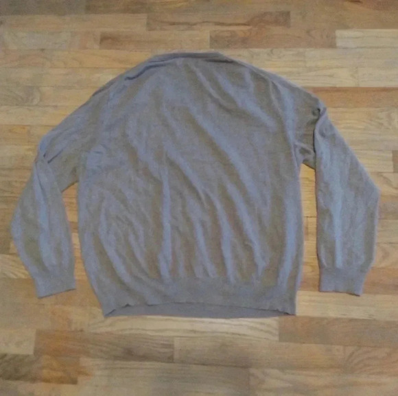 J. Crew Cashmere Cotton Lightweight Tan Light Brown Minimalist V Neck Sweater XL - Picture 8 of 9